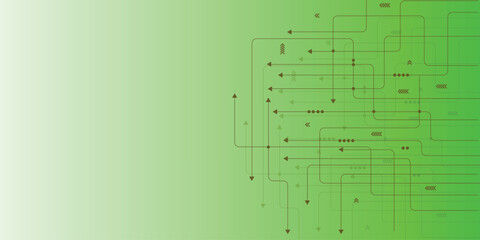 Light Green Tech Circuit Background Vector