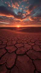 Fiery sunset hues reflecting on a still river