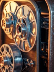 Vintage Cinematic Beauty Exploring the Heart of a Classic Film Projector Machine