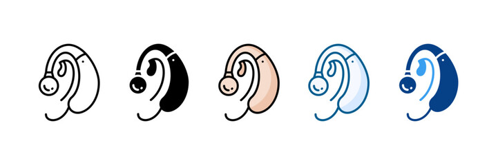 Hearing Aid Icon Set Multiple Style Collection