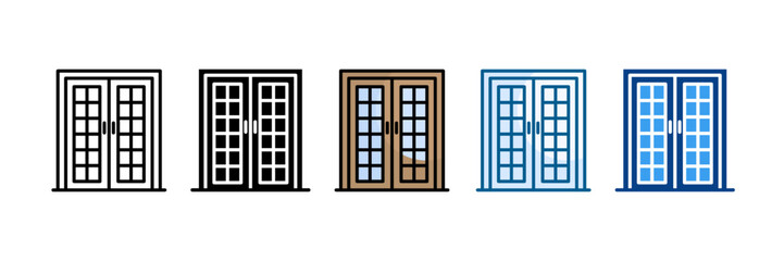 Door Icon Set Multiple Style Collection