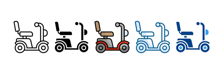 Scooter Icon Set Multiple Style Collection