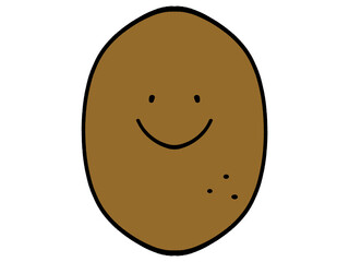 シンプルなキウイフルーツのイラスト素材