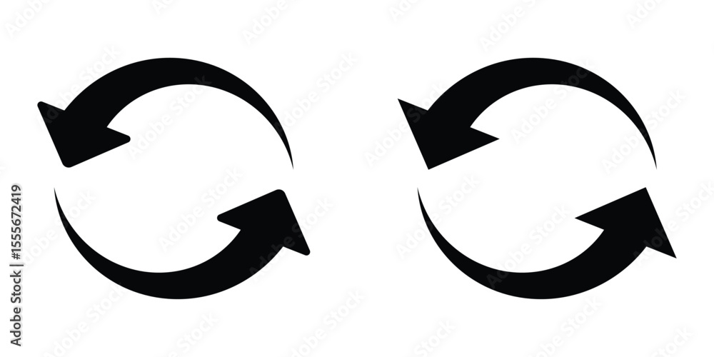 Poster sync arrow icon set. loop arrows symbol. circular update icon pack
