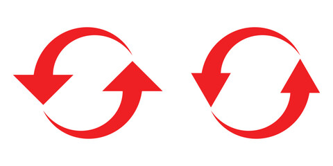 Clean and simple rotating arrows for update, reload, or loop symbols.