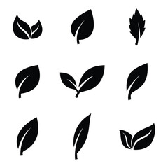 Leaves icon. Leaf symbol. Nature, eco icon isolated illustration. Vegetarian or vegan label. Green eco logo. Vector design, eps 10