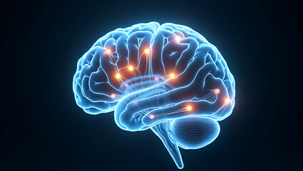 Human Brain A Highly Detailed Futuristic Medical Illustration