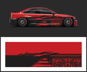 Red and Black Car Wrap Design Template Racing