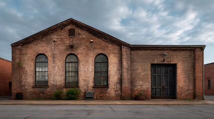 Old brick warehouse facade