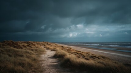 Stormy Sky Beach Landscape