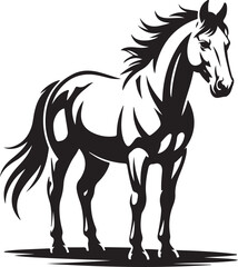 Obraz premium Elegant Horse Silhouette Vector Illustration for Equine Enthusiasts