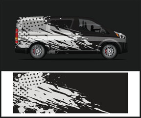 American Flag Graphic Van Wrap Design Vehicle wrap