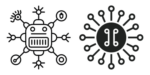 A  minimalist symbol of a locked processor, On White Bg