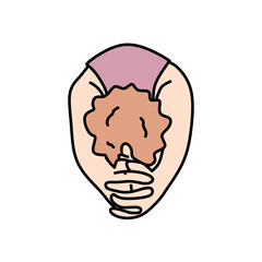 Cute cartoon of a man with paschimottanasana pose. Vector cartoon of a man doing yoga