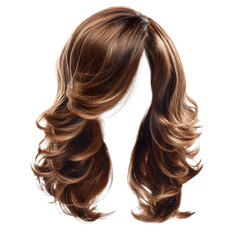 Obraz premium Long brown wig with a lot of volume and curls