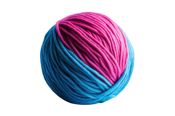 Colorful yarn ball in pink and blue, perfect for knitting and crafting projects.