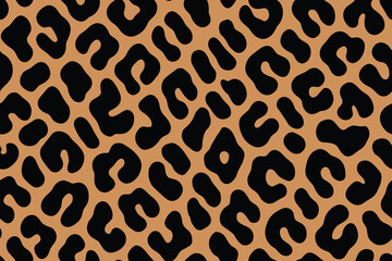 Seamless Bobcat Skin Pattern with Organic Black Spots
