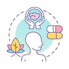 Mental health care and well being symbolizing brain health and healing