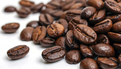 Naklejka premium Gloss & Grind Macro Roasted Arabica Beans