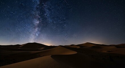 A nighttime desert landscape