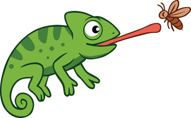 Obraz premium chameleon cartoon isolated on white background