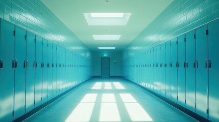 Fototapeta premium Empty school hallway (1)