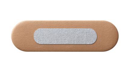 Bandage isolated on transparent background with medical adhesive and fabric texture