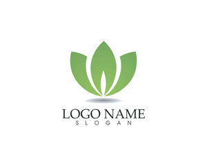 leaf green nature logo and symbol template Vector