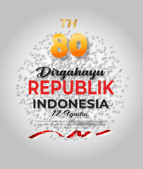 Illustration of Indonesian Independence Day greeting card