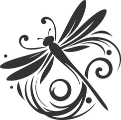 Dragonfly vector silhouette black