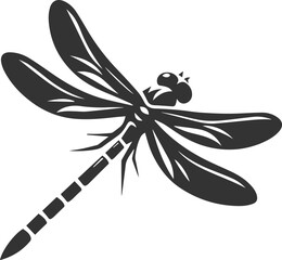 Dragonfly vector silhouette black