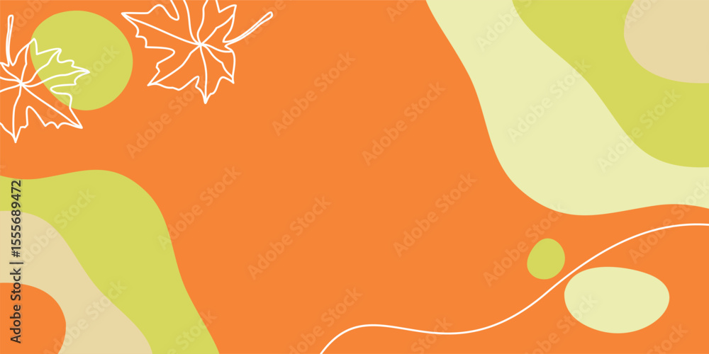 Aufkleber autumn abstract background with copy space area, design with maple leaf pattern. perfect for your de