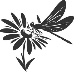 Dragonfly vector silhouette black