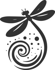 Dragonfly vector silhouette black