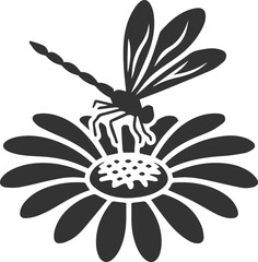 Dragonfly vector silhouette black