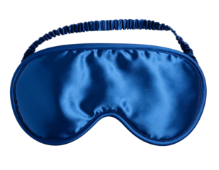 Top View of Blue Silk Sleep Mask with Soft Shadows, Transparent PNG