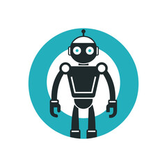 Futuristic Robot, Head, Icon, Set, Logo Design for AI and Automation