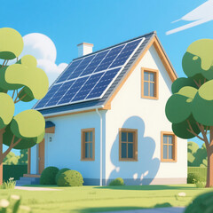 house with solar panels