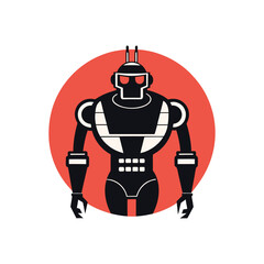 Futuristic Robot, Head, Icon, Set, Logo Design for AI and Automation
