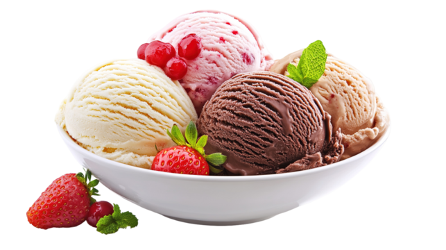 Colorful sweet candy and lollipops, colorful cartoon ice cream bars with different types of sweets isolated on a transparent background