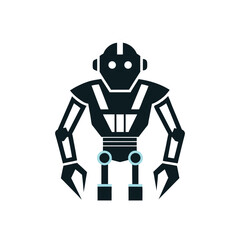 Futuristic Robot, Head, Icon, Set, Logo Design for AI and Automation