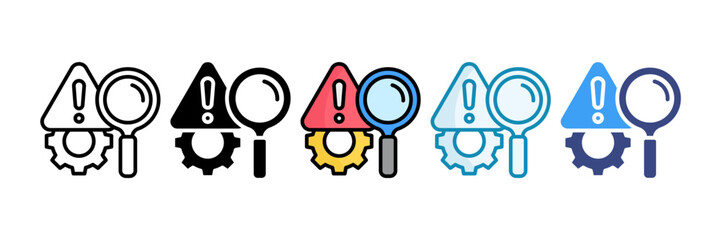 Risk Analysis Icon Set Multiple Style Collection