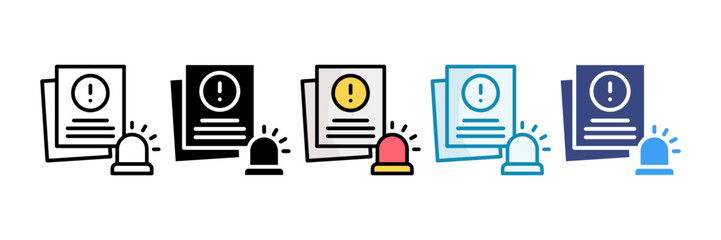Incident Report Icon Set Multiple Style Collection