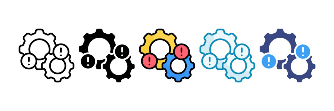 Operational Risk Icon Set Multiple Style Collection