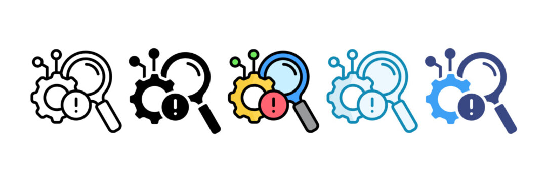 Root Cause Icon Set Multiple Style Collection