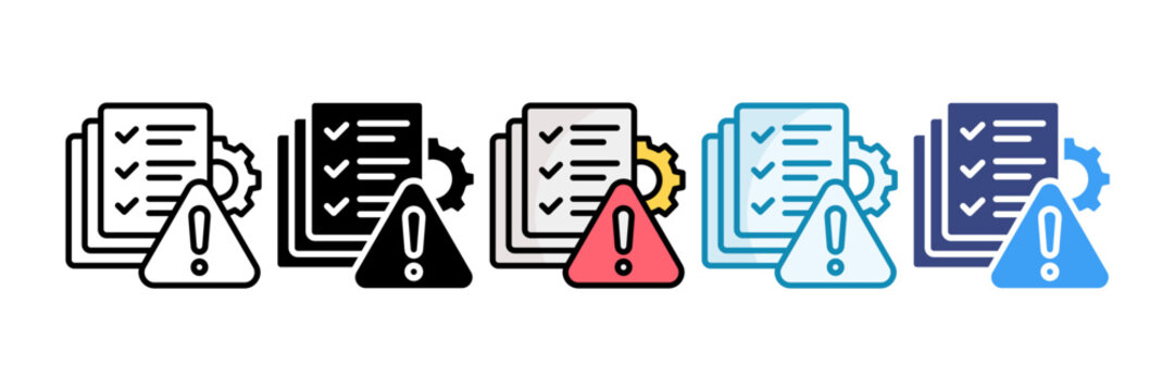 Project Risk Icon Set Multiple Style Collection