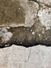 Damaged Cement Floor Showing Cracks And Erosion