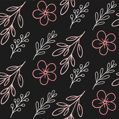 Botanical Seamless pattern vector design retro style