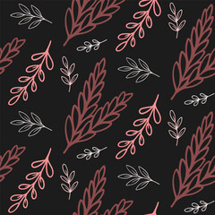 Monochrome floral pattern seamless vector design