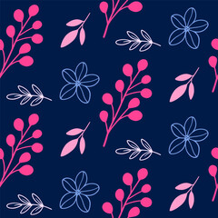 Minimalist botanical seamless pattern design